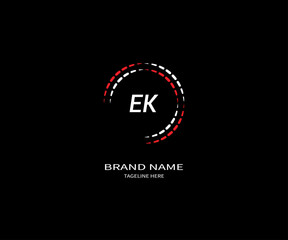  EK letter logo design. EK creative initiDGals letter logo concept. EK icon design. EK