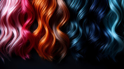 Hair color palette. Different hair colors background. generative ai