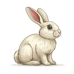 Obraz premium Rabbit Sitting Cartoon, Isolated Transparent Background Images
