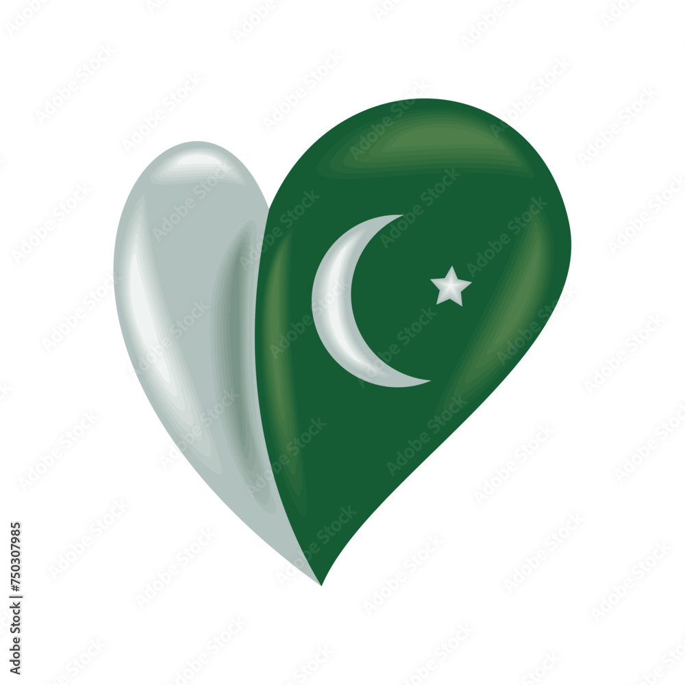 Sticker pakistan day nation independence