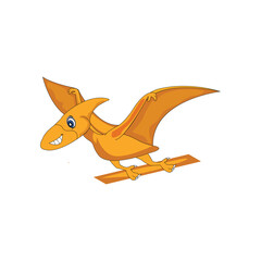 Vector cute pterodactyl cartoon