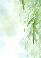 Leaves Baground with Watercolor concept design