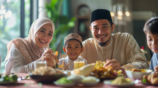 family celebrating eidul fitri