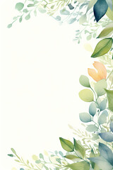 Leaves Baground with Watercolor concept design
