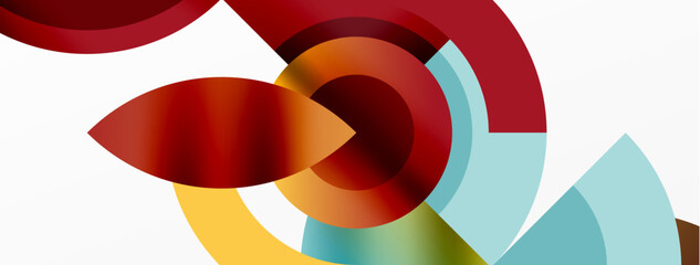 Round elements and circles geometric minimal composition background. Vector Illustration For Wallpaper, Banner, Background, Card, Book Illustration, landing page