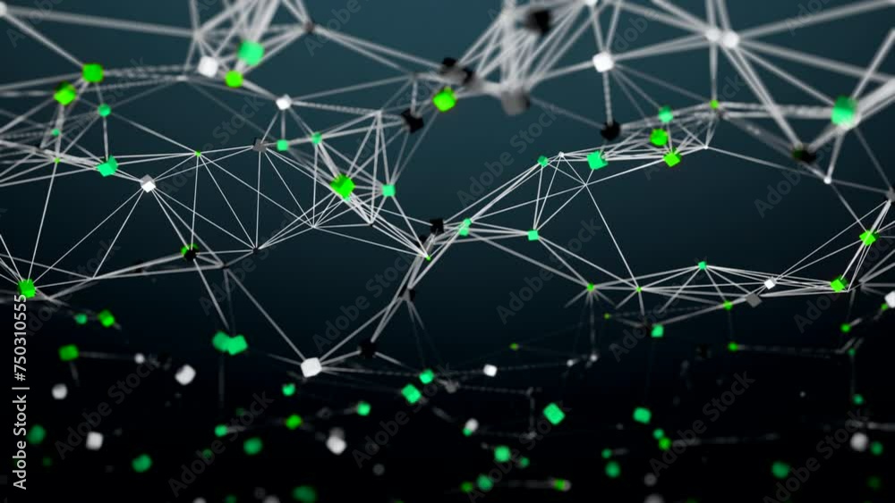 Poster abstract digital connection moving dots and lines. design. technology background, network connection