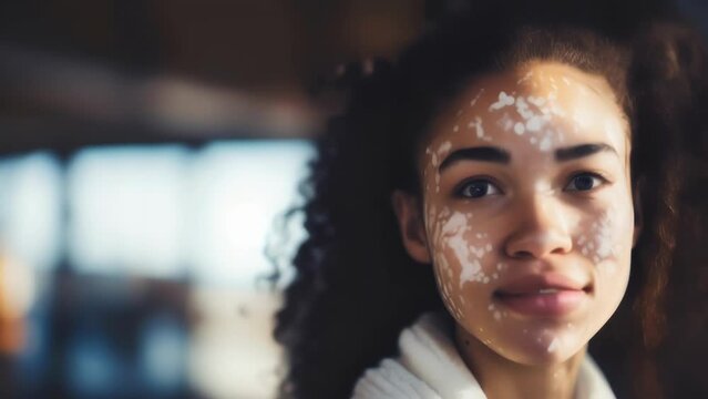 A teenager with vitiligo bravely shares her story on social media, using her platform to educate and spread positivity about the condition. She has become an influential role model for others
