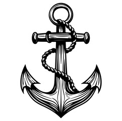 Anchor stencil symbol vector illustration
