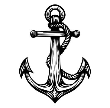 Anchor stencil symbol vector illustration
