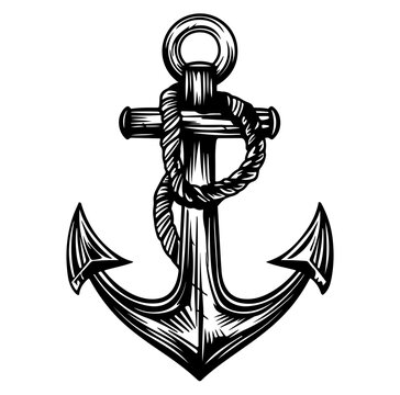 Anchor stencil symbol vector illustration