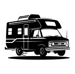 Camper Van, car Truck Camper Vector