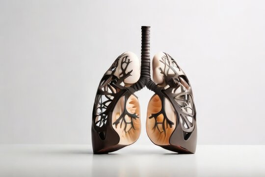 3d lungs on white background
