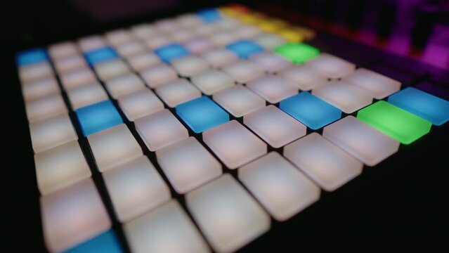 Midi Controller Playing Live Musical Notes For Music Production And dj Producer