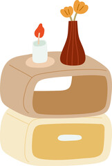 hand drawn side table furniture decoration