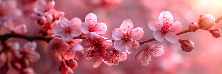 Pink cherry blossom in spring season, 
Spring Cherry Blossom Background Design



