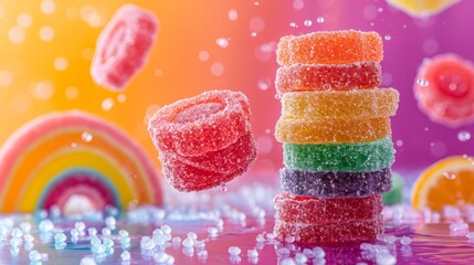 Colorful candy pops,  and  sprinkles, and festive decorations, perfect for birthdays, parties, or any sweet celebration