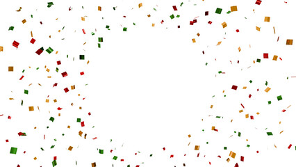 A Legacy in Color: Mark a significant occasion with this 3D scene. A powerful blend of black, gold, and red confetti fills the air, signifying the enduring spirit and achievements of a community