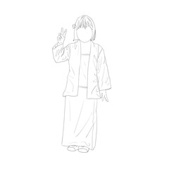 Kid wearing traditional outfit transparent