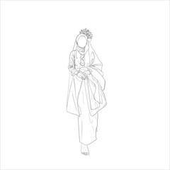 Traditional women outfit nusantara transparent