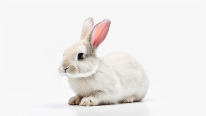 Fototapeta premium white rabbit on white background