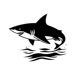 Fototapeta premium shark breaching the surface of the sea