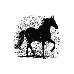 Obraz na płótnie Canvas Horse Vector Black Silhouette design for T.Shirt
