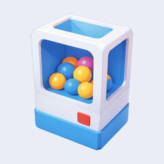 Gatcha box game machine with ball inside