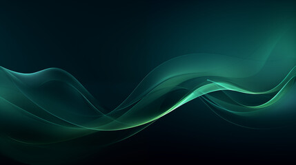 Fototapeta premium A visually striking webpage header design featuring a smooth transition from dark green to blue gradient background, accentuated with subtle glowing .