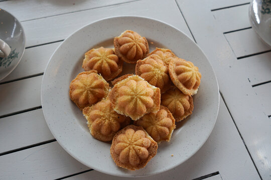 Traditional Malaysian snack known as Bahulu.