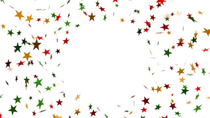 Starry Celebration: Star-shaped confetti explodes in 3D, celebrating achievements, milestones, and new beginnings