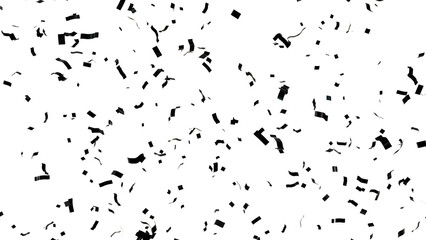 Monochrome Celebration: Celebrate with a touch of class! Black confetti fills this 3D scene, offering a stylish and versatile backdrop for your designs