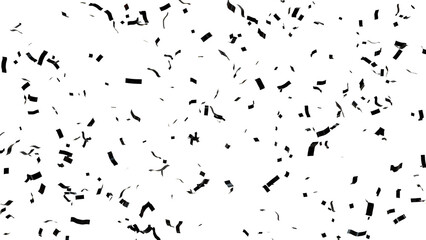 Elegant Downpour: Black confetti rains down in this 3D artwork, creating a sophisticated and mysterious ambiance for your designs.