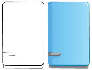 Vector illustration of an empty and full fridge