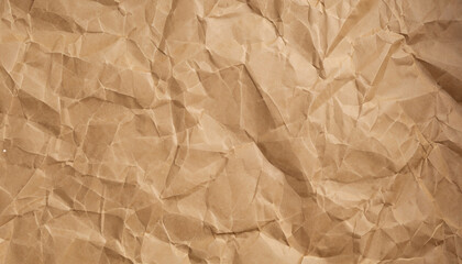 Obraz premium Brown crumpled paper texture background with copy space for text