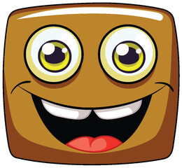 Vector graphic of a happy, square-shaped face