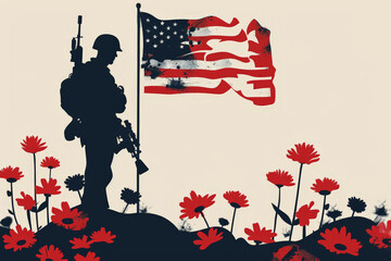 Memorial Day, Remembering fallen soldiers around the world, AI generated.