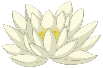 A stylized vector graphic of a white lotus flower