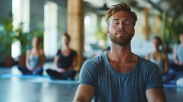 calming effect of deep breathing exercises in a mindfulness session, fostering inner peace and wellness