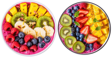 Vibrant Fruit Smoothie Bowl - obrazy, fototapety, plakaty