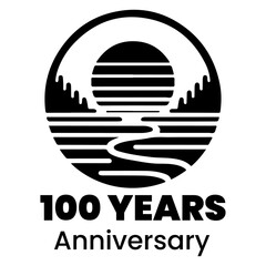 100 years anniversary vector art illustration 