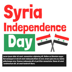 Syria Independence Day Celebration Vector with syria map and flag