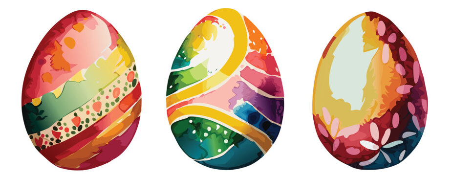 Colourful painted Easter eggs