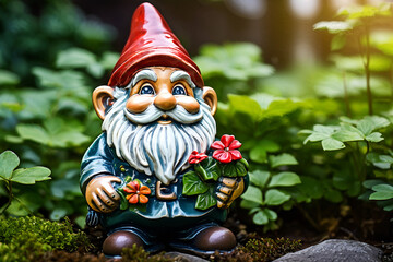 Obraz premium traditional garden gnome
