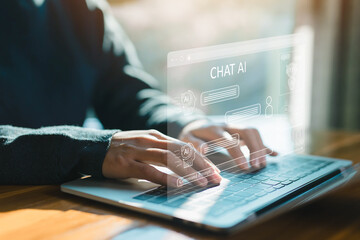 bot artificial intelligence open for customers. chatbot digital technology generates the...