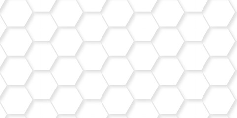 Fototapeta premium Vector seamless 3d abstract creative white hexagons backdrop background. modern background with hexagons. Hexagonal white hexagons honeycomb wallpaper with copy space for web cell honeycomb texture.