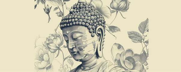 buddha sketch peaceful