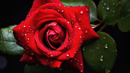 Red rose in full blossom
