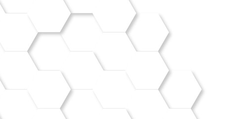 Naklejka premium Vector seamless 3d abstract creative white hexagons backdrop background. modern background with hexagons. Hexagonal white hexagons honeycomb wallpaper with copy space for web cell honeycomb texture.