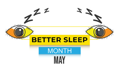 Better Sleep Month. background, banner, card, poster, template. Vector illustration.