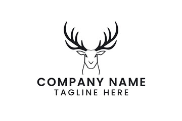 deer head Minimal Vector Logo Design Tshirt Sublimation Illustration design